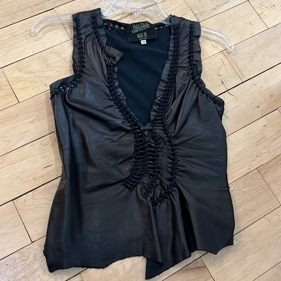 Jean Paul Gaultier Leather Vintage 1990s-2000s Top Sz M - Picture 12 of 14